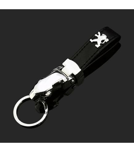 Ontto Portachiavi Auto In Plastica ABS Per Peugeot E Citroen – Cover Protettiva Con Anello – Nero