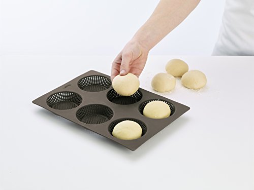 Lékué 0202300M10M017 Brötchen-Backform rund 6er-Set Silikon, 6 Einheiten, schwarz - 4