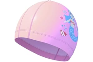 WHGHNCQ Cuffia da Nuoto Bambini, Cuffia da Piscina Bambina in Silicone, Cuffia Piscina Bambino Elastico Impermeabile Antiscivolo per Naso per Ragazzi Ragazza