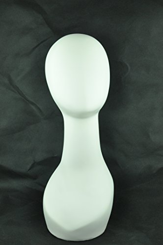 19" Tall PVC Plastic Mannequin Head Matte White Color