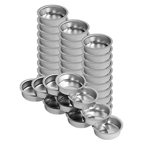 Teelichthalter silbern 40mm tief – Teelicht Tülle für Standard Teelichtkerzen, Größe:10er Set - 4