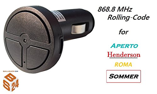 Preisvergleich Produktbild Handsender als Zigarettenanzünder für Sommer 868 MHz Garagentorantrieb Fernbedienung Ersatz 4020 Aperto Garagentoröffner