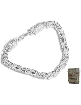 Original Enez Armband Panzerkette Königskette 8mm 19cm 925 Sterling Silber plattiert R1048 + Geschenkbeutel
