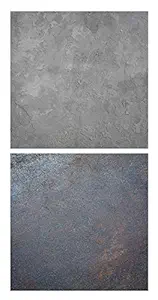 Backdrop Surfaces Flatlay Tabletop Photography Photo Unfoldable Board of 24x24 INCHES, 6MM Thickness, 2 Sides Design for Jewellery, Food, Small Product Photography (BS-B912 GreyTrowel, RustyIron)