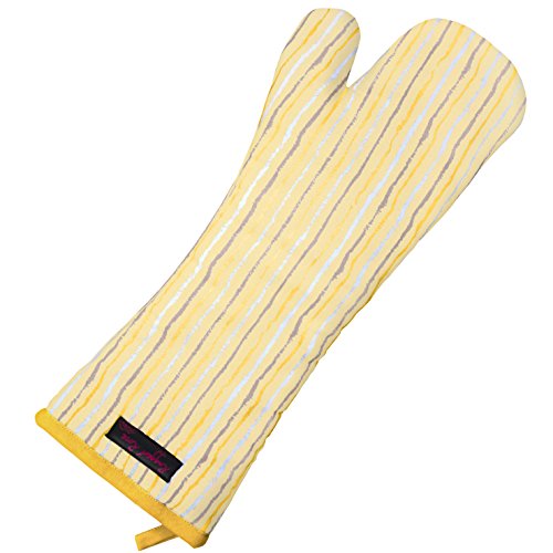 Ragged Rose Maggie Lange Ofenhandschuhe, Baumwolle, Unisex, gestreift, Gold/ Gelb