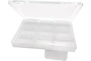 UMCHU 9 Piezas Pequeño Caja de Almacenaje con Tapa,1 Piezas Grande Cajas Almacenaje Plastico,Caja de Plástico Transparente,para Joyas, Artículos pequeños(7,1 * 4,7 * 2cm)
