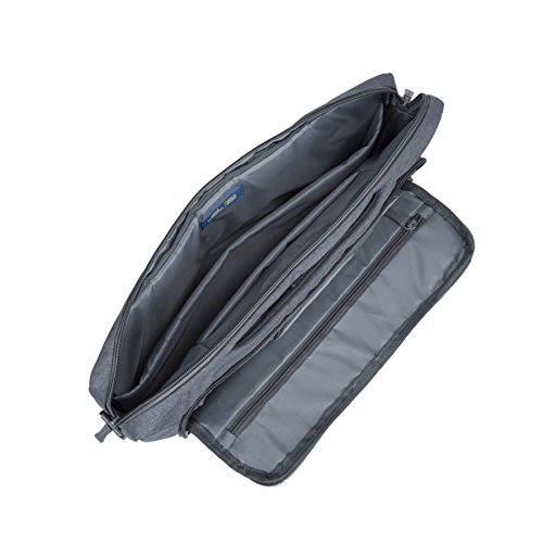 RIVACASE Notebooktasche bis 15.6″ – Stilvolle Tasche aus wasserabweisenden Material und gepolsterten Seiten – Grau - 3