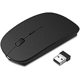Wireless Mouse, Furado Rechargeable Wireless Mouse, 2.4G Wireless Mice Optical PC Laptop Computer Cordless Mouse with Nano USB Receiver, Portable Wireless Mice for Windows Mac Macbook Linux - Black