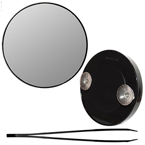 Innovate Eyebrow Eye Lashes Magnifying Zoom Close Up Make-Up Mirror + Tweezers (1 Pack)