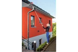 DS18 Dachrinnenreiniger - Dachrinnenbürste mit Teleskobstiel - Knickgelenk und Schaber 360 cm