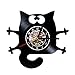 Produktbild YUN Clock@ Wanduhr aus Vinyl Schallplattenuhr Upcycling Familien Decoration 3D Süße Katze Design-Uhr Wohnzimmer Schlafzimmer Restaurant Wand-Deko Kunst Geschenk/Durchmesser 30 cm