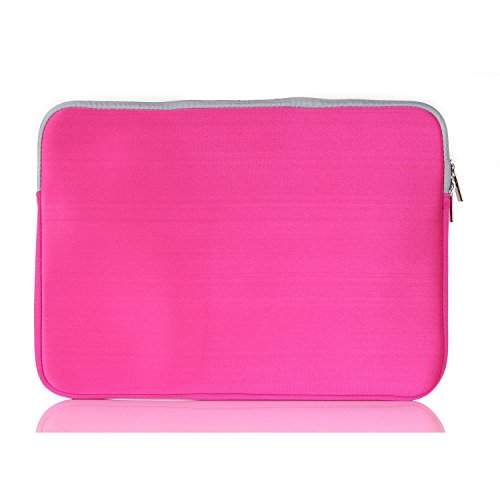 Evershop® Reißverschluss Aktenkoffer Handtaschen Hülsen Beutel Abdeckungs Fall für Macbook Air,Pro & Universal Laptop (15 Zoll,Rose) - 3