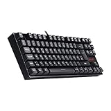 ANTI GHOSTING KEYBOARD; Alle 87 mechanischen Gaming-Tasten sind konfliktfrei (n-Key Rollover) für ultimative Gaming-Performance. Mit 12 Multimedia-Tasten, rutschfestem ergonomischem, spritzwassergeschütztem Design mit verstellbaren Tastaturfüsschen für den perfekten Tippwinkel, High-Speed-USB-Kabel mit vergoldetem, korrosionsfreiem USB-Anschluss für eine zuverlässige Verbindung, die jedem Hardcore-Gaming wie League of Legends, Steam, Fortnite, PUGB, Overwatch, Call of Duty standhält