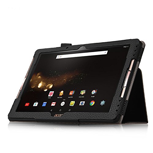 Acer Iconia Tab 10 A3-A40 hülle ,IVSO® Ultra Schlank Superleicht Ständer Slim Leder zubehör Schutzhülle für Acer Iconia Tab 10 A3-A40 Tablet PC Tablet-PC perfekt geeignet, Schwarz - 5