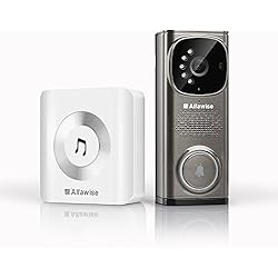 [ Soldes ] Alfawise Sonnette sans Fil avec la vidéo HD, portier Video Sonnette visuelle Sonnette Video, Sonnette caméra avec WiFi 2,4 GHz la securite de Maison