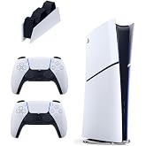 Sony PlayStation 5 Slim Digital Edition, Game Console, 825 GB Storage, Second DualSense Controller and Charging Station, Imp