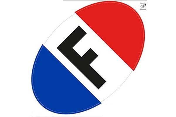 Autocollant F drapeau ovale France sticker Bleu Blanc Rouge - Taille : 12 cm