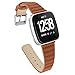 Produktbild Modisch Universal-Ledernaht-Einzel gurtband,Leather Stitches Ersatz-Armband uhrband,mit Metallverschluss, 170-210mm Bandlänge, geeignet für Sommersport,für Fitbit versa/versa Lite (braun)