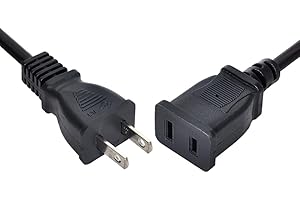 CHENYANG CY USA Outlet Saver Extension Cord Cable 2-prong 2 Outlets for NEMA 1-15P to NEMA 1-15R 50cm