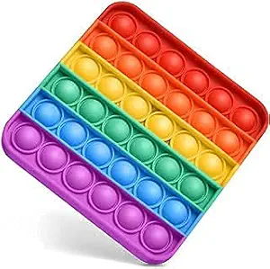 EVERCOZY Pop It Fidget Toys,Push Pop Bubble Fidget Sensory Toy,Autism Special Needs Silicone Stress Relief Toy,Great Fidget Toy Sensory Toys Novelty Gifts for Adults(Multi Color) (Square)