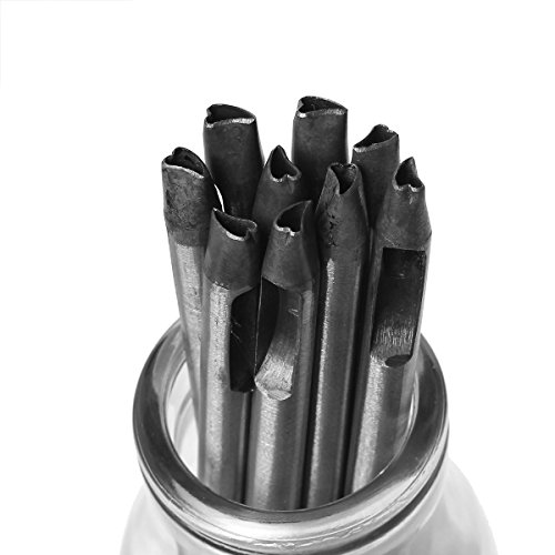 Lederstempel / Lederstanzer – Motiv wählbar – Ø 0,8 cm – Punzierstempel / Punziereisen / Leder Werkzeug, Motiv:Herz 2 - 3