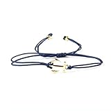 Good.Designs Anker Armband für Damen - Größenverstellbare Textil Ankerarmkette mit Geschenkverpackung - Handmade (Navyblau - Gold)