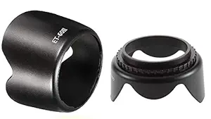 Boosty Combo ET60 II Flower Lens Hood & 58mm Rev Flower Lens Hood for (18-55mm is & 55-250mm is Lens)