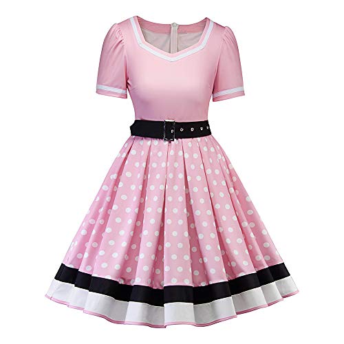 Beladla Vestido Invierno Mujer Fiesta Punto ImpresióN Hepburn Vintage 1950S Fiesta Vestido para Mujers Largo Tutu Falda