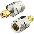 RF SIGNAL wlaniot N-Type to SMA Adapter, 2-Pack SMA Male to N Female Bulkhead Coaxial Cable Adapter for LTE Antennas LoRa Gateway Ham Radio Vector Network Analyzer etc.