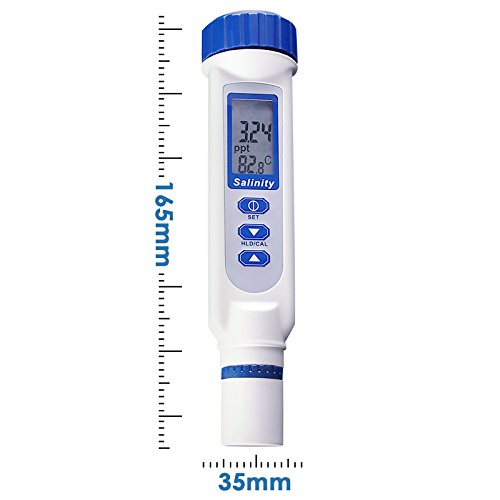 Digitale Salinensalz Wasserqualität Meter Tester Checker Wasser Pool und Koi Fisch Teich, Hydroponik, Gartenarbeit, Aquarien mit Temperatur 70ppt Wasserqualität Tester IP65 Wasserdichte Rate - 5