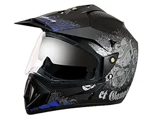 Vega Off Road D/V Gangster Dull Black M.Blue Helmet-L