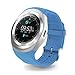 Price comparison product image CQ Bluetooth Y1 Smart Watch Android Smartwatch Phone Call Gsm Sim Remote Camera Information Display Sports Pedometer 53252,blue