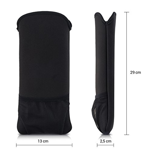 kwmobile Nylon Tasche Hülle für Apple Magic Keyboard & Magic Mouse 1/2 – Schutzhülle mit Zusatz Fach aus Mesh-Stoff in Schwarz - 3