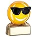 Produktbild Lapal Dimension BRZ/Gelb/Schwarz 'Sonnenbrille Emoji' Figur Pokal – 7 cm