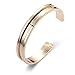Produktbild Floridivy Männer Frauen Edelstahl Armreif Römischen Ziffern Reine Farbe Manschette Armbänder Öffnen Armreif Gold