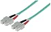 Produktbild intellinet 751025 Glasfaser LWL Fiber optic Kable duplex SC/SC (50/125) OM3 1m aqua