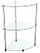 Produktbild RICOO Badregal Eckregal Modular WM501-C Beistelltisch Design Modern Ecktisch Couchtisch Wohnzimmertisch Kaffeetisch Sofatisch Standregal Bücherregal/Glas Transparent Durchsichtig