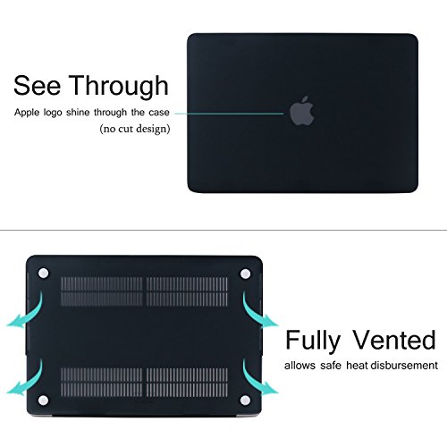 Vimay – Air 13-Zoll Plastik Hartschale für Apple MacBook Air 33,02 cm (13 Zoll), Modelle: A1369 und A1466, Schwarz - 3