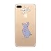 Produktbild Sycode Hülle für iPhone 8 Plus/7 Plus,Schutzhülle Transparent für iPhone 8 Plus/7 Plus,TPU Silikon Handyhülle für iPhone 8 Plus/7 Plus,[Liquid Crystal] Kratzfeste Durchsichtig Kreativ Modisch NiedlichHell lila Nilpferd Schere Malerei Muster Kirstall Clear Silikon Rückseite Handytasche Komisch Lustig Weich Flexibel Superdünn Fall-Abdeckung Schlank Bumper Gürtel Tasche Hülle Etui Cover für iPhone 8 Plus/7 Plus 5.5"-Hell lila Nilpferd Schere