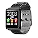 Produktbild P12cheng Fitness-Smartwatch, Fitness-Aktivitätstracker, Wasserdichter N98 Smart Watch Sauerstoffdruck-Aktivitäts-Tracker mit Touchscreen Black & Grey Leather