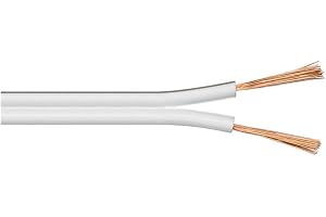 Goobay 67749 Högtalarkabel 2 x 1,5 mm² CCA tråd/boxkabel ljudkabel meter/högtalarkabel kabelkabel/kabel/kabel/kabel/vit/50 meter