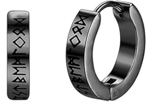 QEDBOJE 2 PCS Ohrringe Männer Edelstahl Herren Ohrringe mit Runen Schmuck, Deko, Keltische Ohrringe，Earring, Geschenke，Unisex