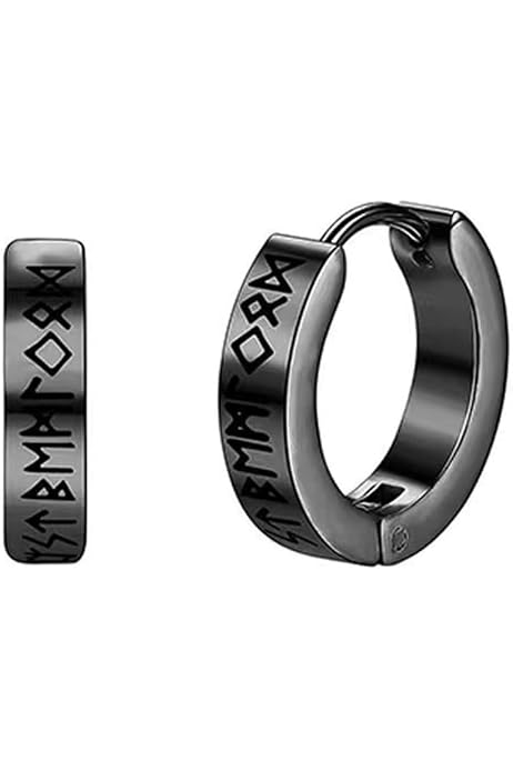 Kit Bijoux Viking 8 Pièces - Boucles D'Oreilles Et Bagues Runes Nordiques