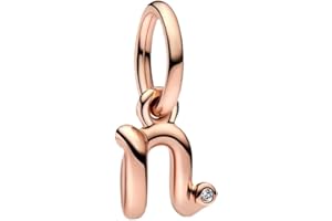 BEEUVIP Abalorios Charms Colgantes de Alfabeto Cuentas Plata de Ley 925 con Circonita cúbica Transparente Compatible con Pulsera Pandora & Europeo, Charms de Letra para Mujer El estilo A