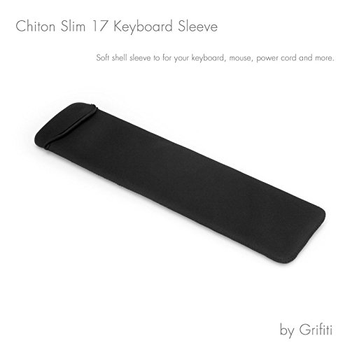 Grifiti Chiton Slim 17 Neopren-Hülle, 14 cm x 44 cm, für kabelgebundene Apple-Tastaturen, Logitech, Genius, HP, Anker und andere 43 cm (17 Zoll) große Slim-Tastaturen mit Ziffernblock, mit Maus-Fach - 2