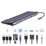 Ein einzelner Hub kann einen Typ-C-Port in drei 3,0-USB-Ports, eine SD / DF-, RJ45-, HDMI-, VGA-, Typ-C-, Stereo-Schnittstelle und einen Multitasking-Chip umwandeln.