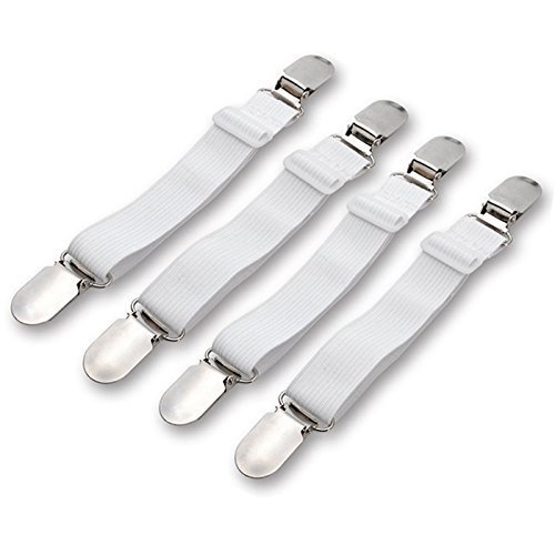Preisvergleich Produktbild EEEKit-Blattclips, 4-Pack-Blattgurte, Hosenträger Verstellbarer Betteckenhalter Elastische Befestigungen Clips Greifer Matratzenschlaufe Pad-Abdeckung ausgestattet