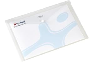 Rexel 16129WH Busta con Bottone A4, Confezioni da 5 Unità, Bianco