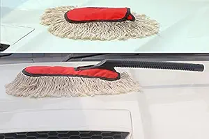 X ZINI Car Duster || White Pure Cotton Strands Duster || Interior Car Duster || Color: White, Red || Material: Cotton || Car & Motorbike Care || Brushes & Dusters || Car Duster (Combo - Set 2)