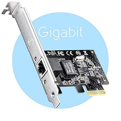 Cudy PE10 Carte Réseau PCI Express Gigabit Ethernet, 10/100/1000Mbps RJ45 PCIe Adaptateur, Pilote Gratuit sur Windows 10/8.1/8